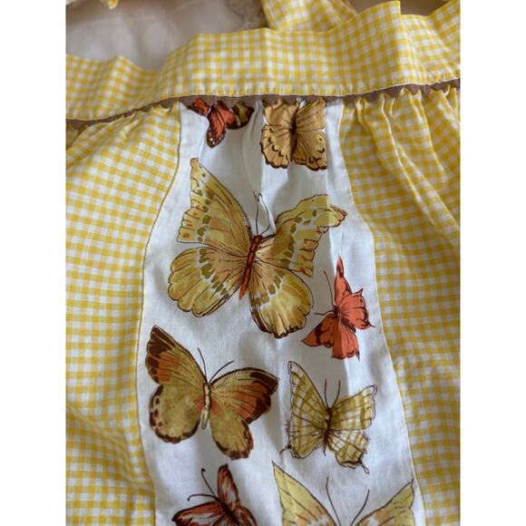 Handmade Vintage Style Apron Cottagecore Floral Gingham Kitchen Retro - Picture 4 of 9